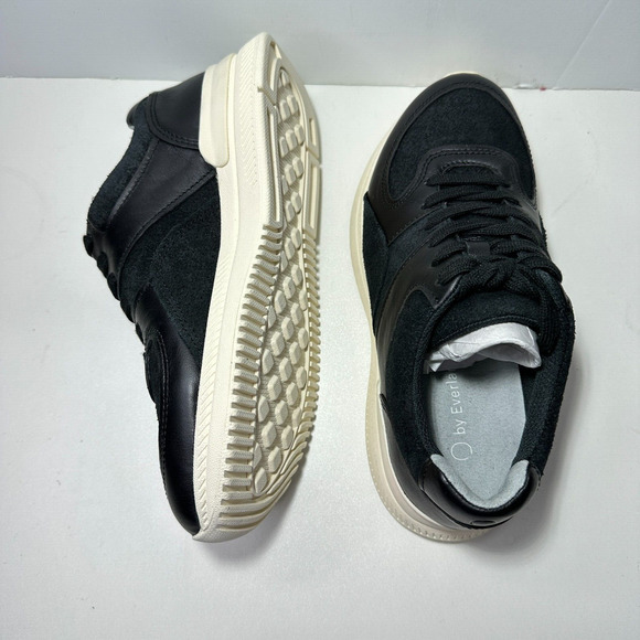 O by Everlane The Trainer Sneaker Leather Women's Shoes Black US M5/US W7 NWOB - Picture 7 of 9